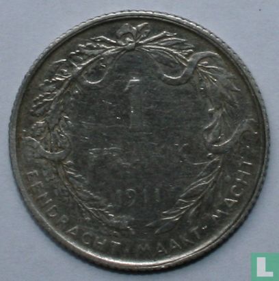 Belgium 1 franc 1911 (NLD) - Image 1