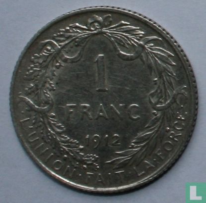Belgium 1 franc 1912 (FRA) - Image 1