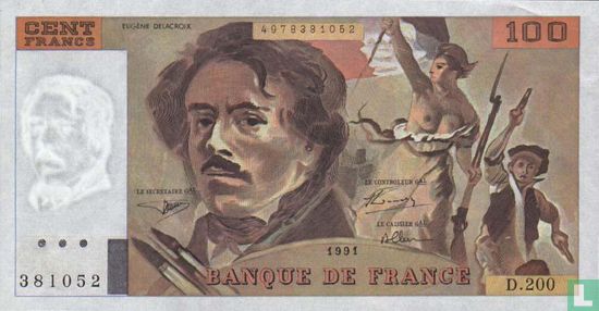 Frankrijk 100 Francs 1990 - Afbeelding 1