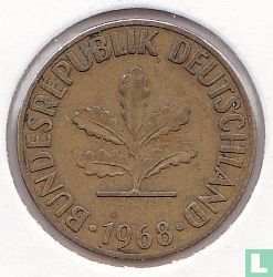 Duitsland 5 pfennig 1968 (D) - Afbeelding 1