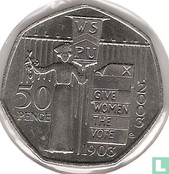 Vereinigtes Königreich 50 Pence 2003 "100th anniversary Women's Social and Political Union" - Bild 2