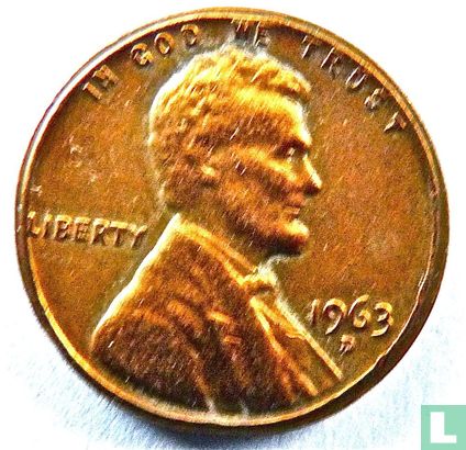 États-Unis 1 cent 1963 (D - fauté) - Image 1