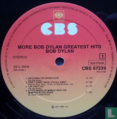 More Bob Dylan Greatest Hits - Afbeelding 3