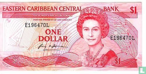 Est. Caraïbes 1 Dollar ND (1988-89) (Sainte-Lucie) - Image 1