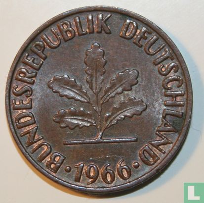 Duitsland 2 pfennig 1966 (F) - Afbeelding 1