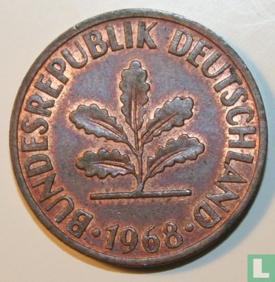 Duitsland 2 pfennig 1968 (D - staal bekleed met koper) - Afbeelding 1