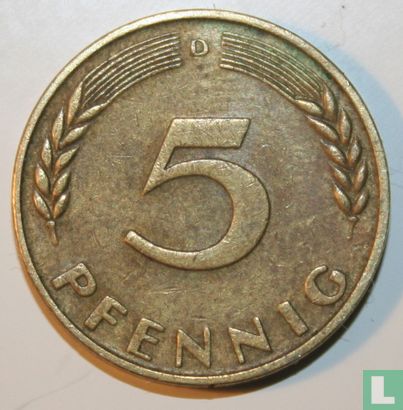 Duitsland 5 pfennig 1966 (D) - Afbeelding 2