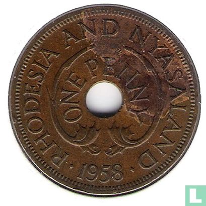 Rhodesië en Nyasaland 1 penny 1958 - Afbeelding 1