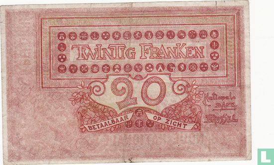 Belgium 20 Francs 1914 - Image 2
