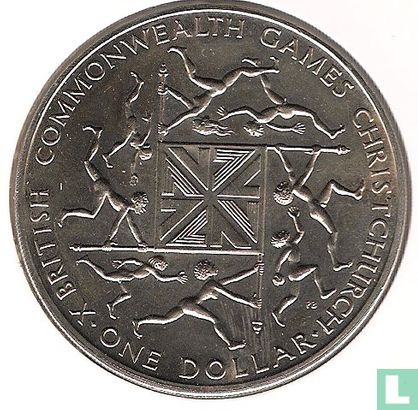 Nieuw-Zeeland 1 dollar 1974 "Commonwealth games in Christchurch" - Afbeelding 2