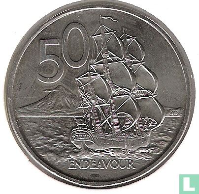 New Zealand 50 cents 1985 (low relief portrait) - Image 2