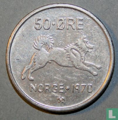 Norwegen 50 Øre 1970 - Bild 1