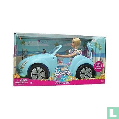 Barbie Beach Party Blue Convertible Cruiser and Doll Set - Bild 1