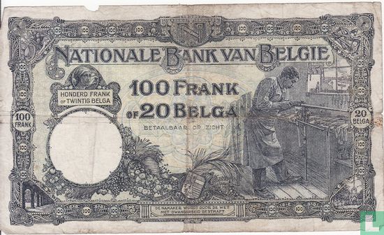Belgien 100 Franken (20 Belga) - Bild 2