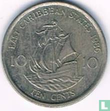 États des Caraïbes orientales 10 cents 1986 - Image 1
