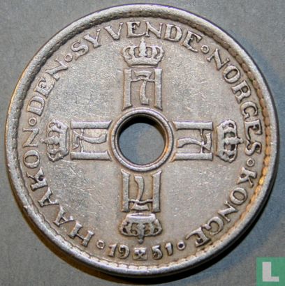 Norvège 1 krone 1951 - Image 1