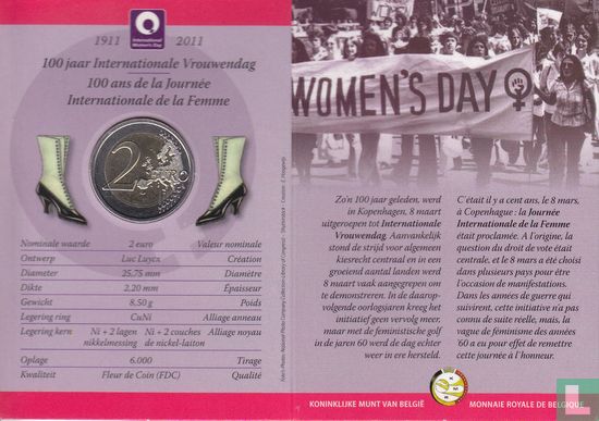 Belgique 2 euro 2011 (folder) "100 years International Women's day" - Image 2