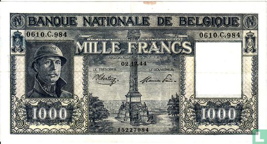 Belgium 1000 Francs 1944 - Image 1