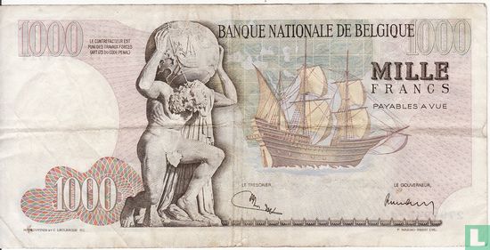 Belgique 1000 Francs  - Image 2