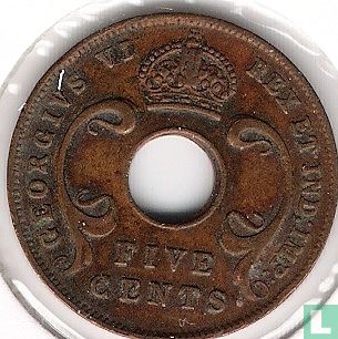 Afrique de l'Est 5 cents 1943 - Image 2