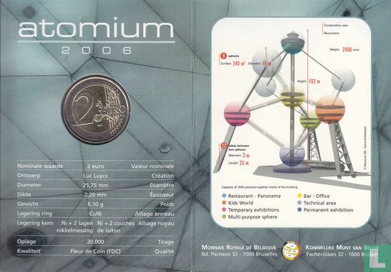 België 2 euro 2006 (folder) "Reopening of the Brussels Atomium" - Afbeelding 2