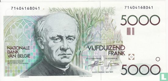 Belgium 5000 Francs  - Image 1