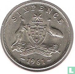 Australië 6 pence 1961 - Afbeelding 1