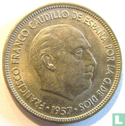 Spain 5 pesetas 1957 (67) - Image 2