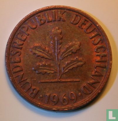 Duitsland 1 pfennig 1969 (G) - Afbeelding 1