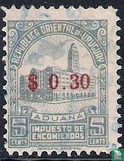 Customs office, with overprint