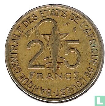 États d'Afrique de l'Ouest 25 francs 1970 - Image 2
