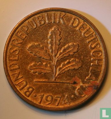 Duitsland 5 pfennig 1974 (J) - Afbeelding 1