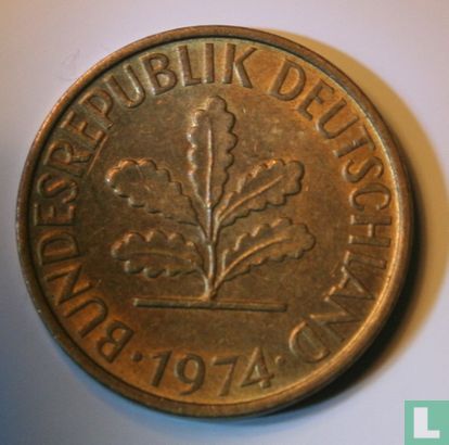 Duitsland 5 pfennig 1974 (G) - Afbeelding 1