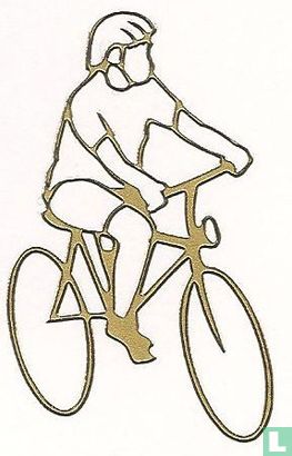 man op fiets (goudkleurig)