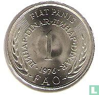 Joegoslavië 1 dinar 1976 "FAO" - Afbeelding 1