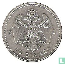 Jugoslawien 10 Dinara 1931 (ohne Münzzeichen) - Bild 1