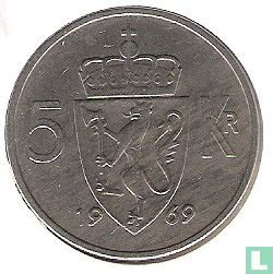 Noorwegen 5 kroner 1969 - Afbeelding 1