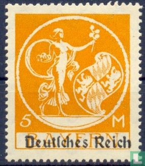 Surimpression sur les timbres de Bavière