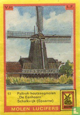 Paltrok-houtzaagmolen "De Eenhoorn" Schalkwijk (Spaarne)