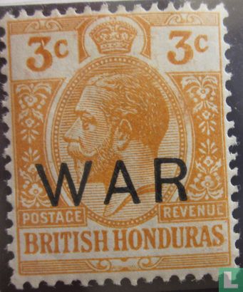 Koning George V met opdruk WAR 
