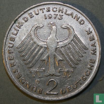 Germany 2 mark 1973 (D - Theodor Heuss) - Image 1