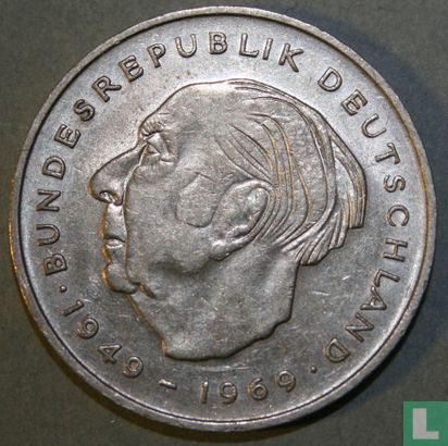 Germany 2 mark 1973 (D - Theodor Heuss) - Image 2