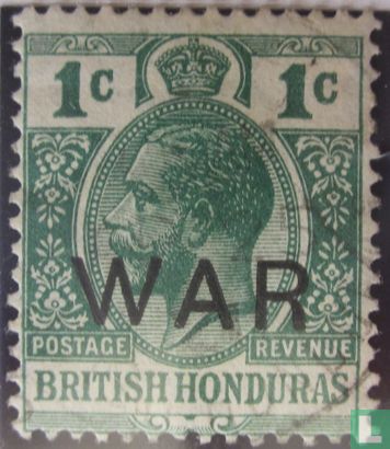 Koning George V met opdruk WAR