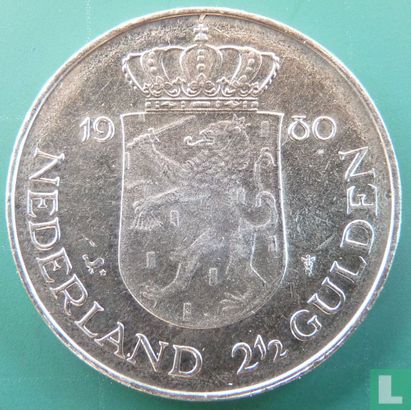 Netherlands 2½ gulden 1980 (misstrike) "Investiture of New Queen" - Image 1