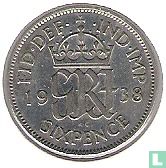 Royaume-Uni 6 pence 1938 - Image 1
