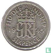 Verenigd Koninkrijk 6 pence 1945 - Afbeelding 1