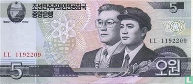 Corée du Nord 5 Won 2002 - Image 1