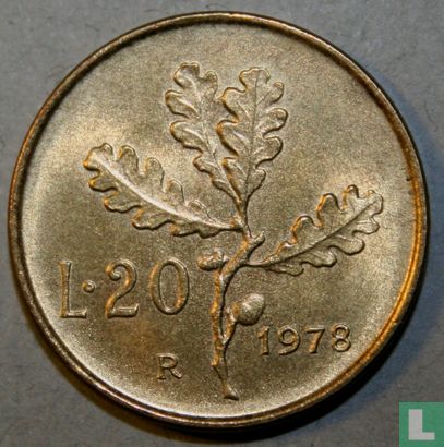 Italie 20 lire 1978 - Image 1