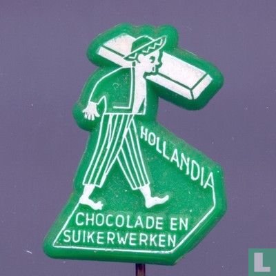 Hollandia Chocolade en suikerwerken [wit op groen]
