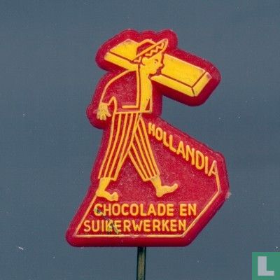 Hollandia Chocolade en suikerwerken [geel op rood]